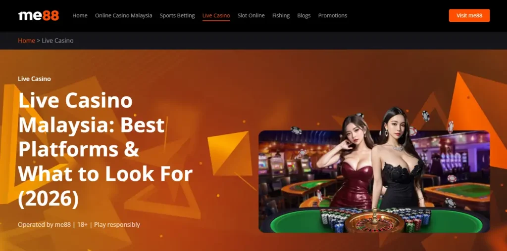 me88 live casino lobby with category navigation